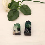 Natural color fluorite crystal pillar single pointed pillar ornaments