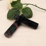 Natural color fluorite hexagonal pillar ornaments energy stone mineral specimens single pointed crystal pillar energy crystal pillar