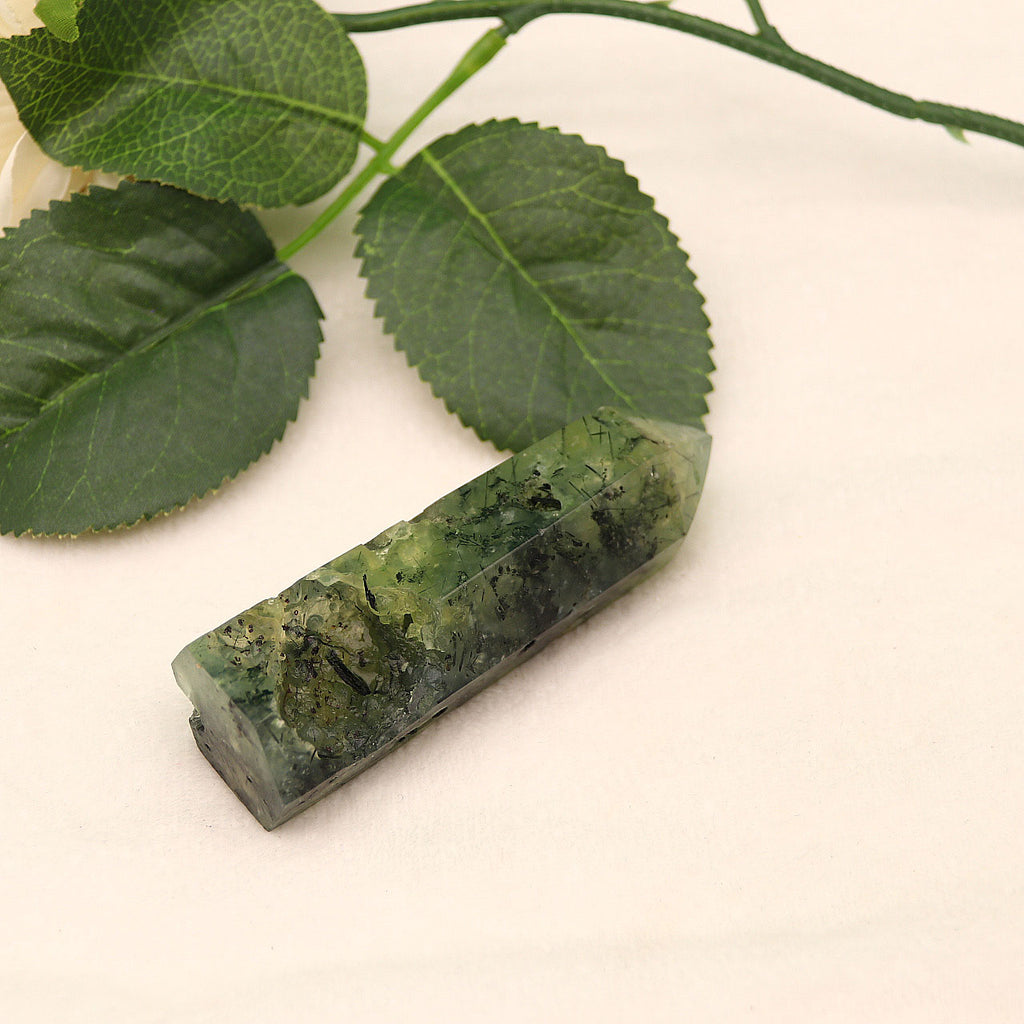 Natural grape crystal hexagonal pillar ornament energy stone mineral specimen single pointed crystal pillar energy crystal pillar