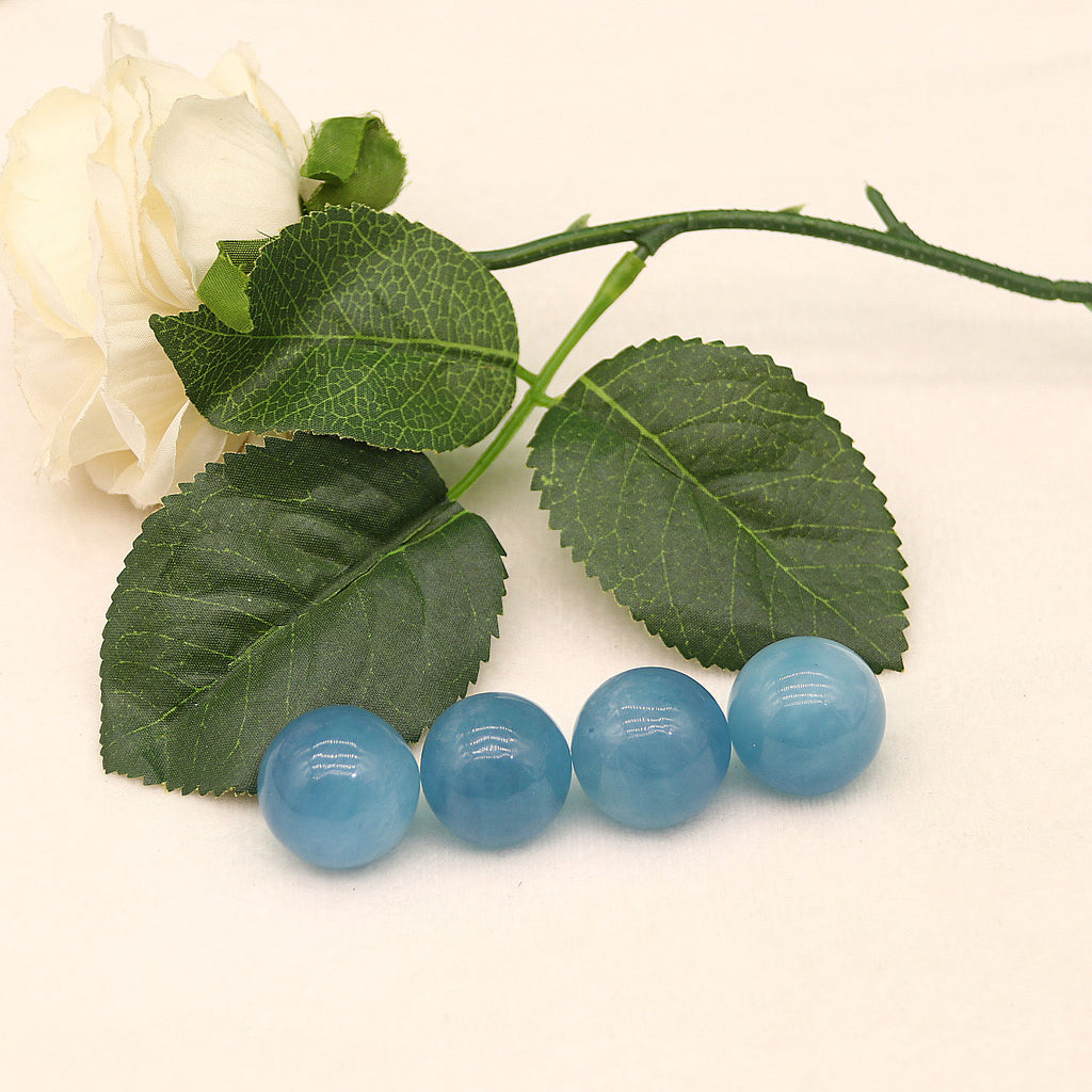 Natural aquamarine crystal ball ornaments seven star formation crystal raw stone without holes beads