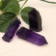 Load image into Gallery viewer, Uruguayan natural amethyst single pointed crystal pillar original polished hexagonal pillar