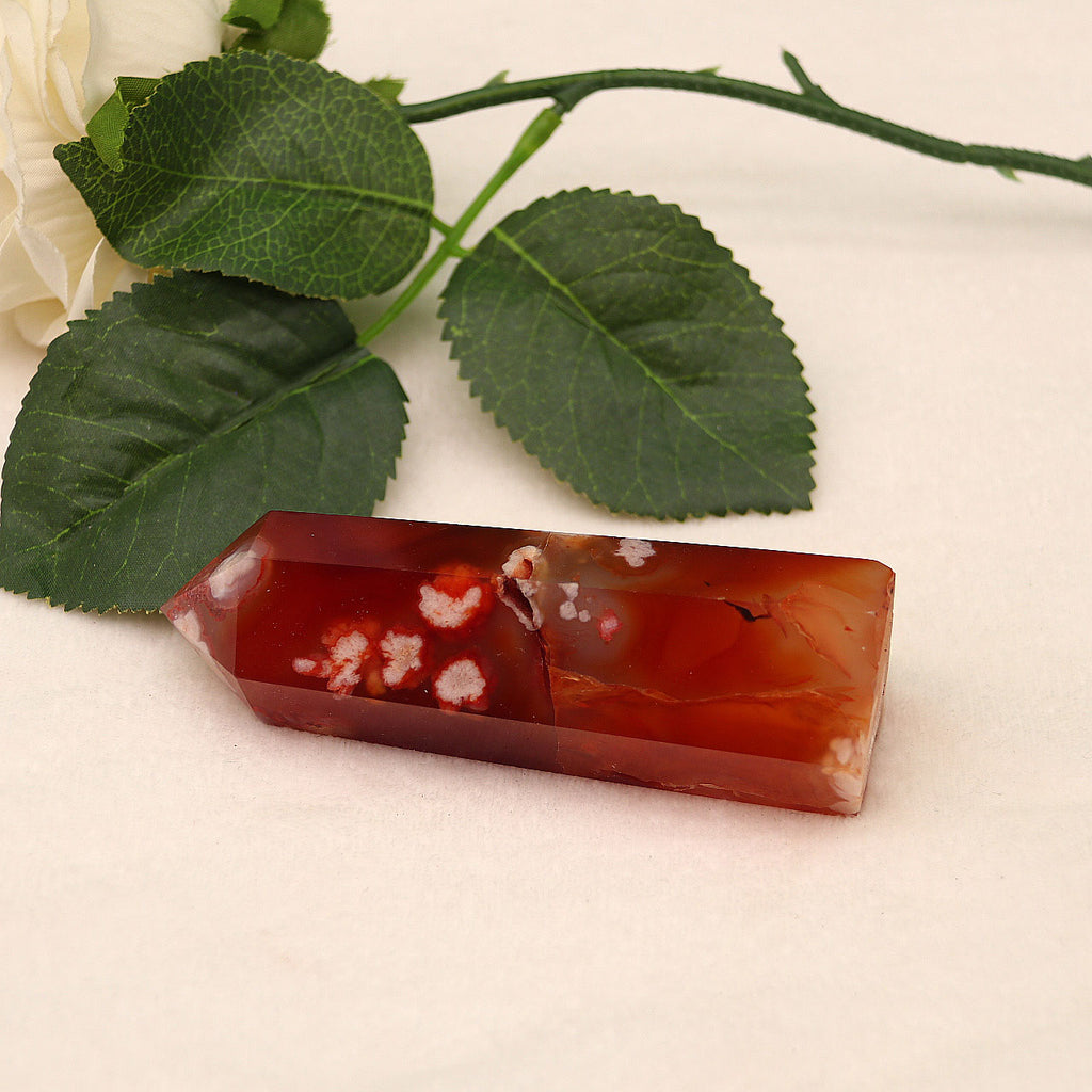 Red cherry agate pillar Ornament