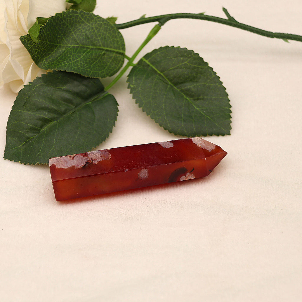 Red cherry agate pillar Ornament