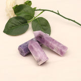 Original stone polished natural purple mica pillar ornament