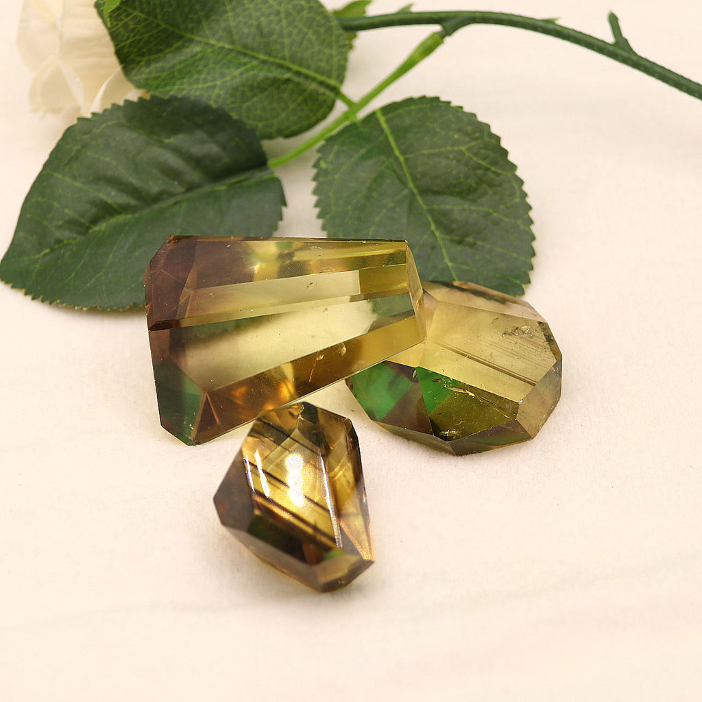 Natural citrine pillar ornaments hexagonal crystal pillar