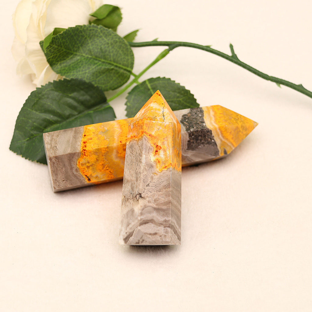 Natural crystal column bumblebee hexagonal pillar ornament