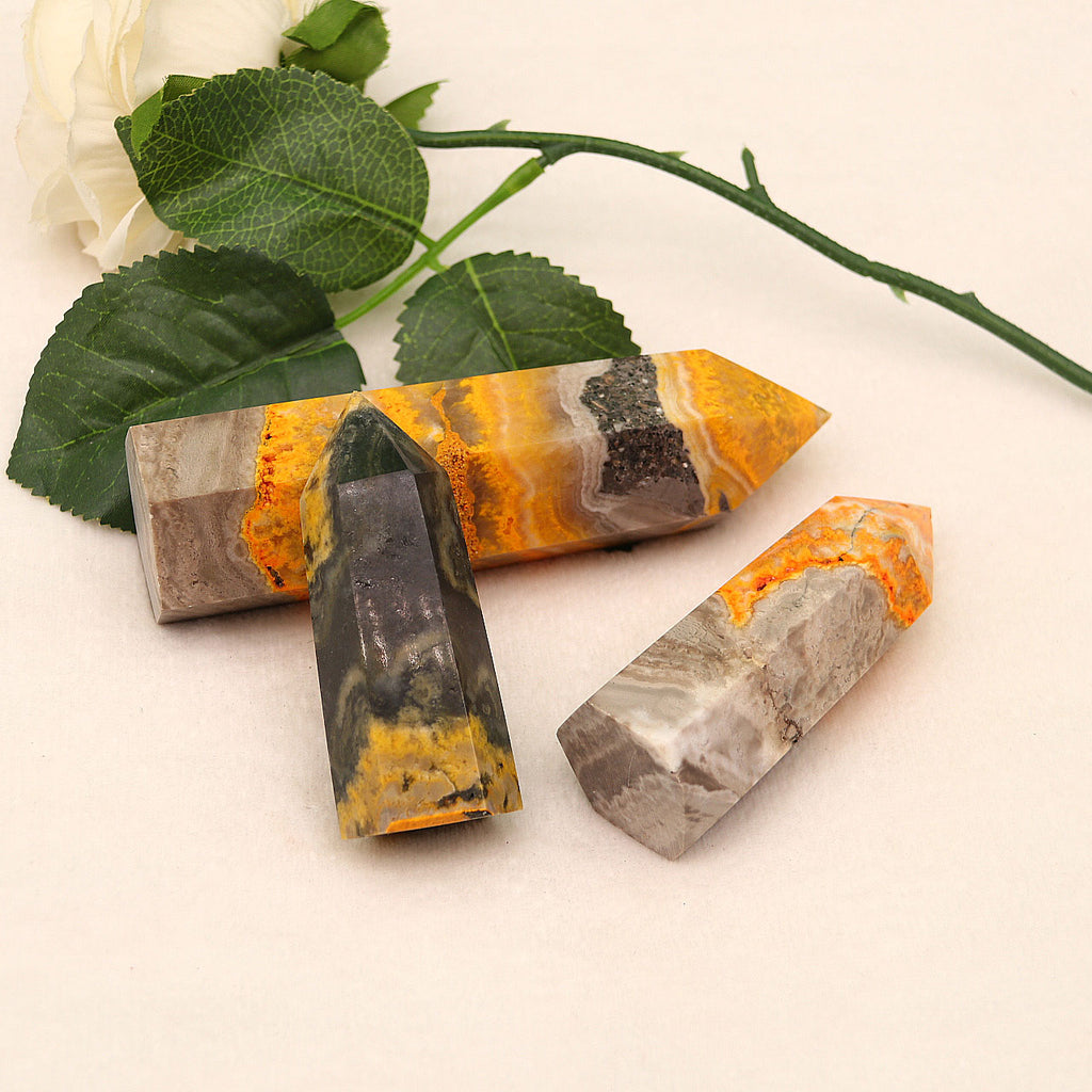 Natural crystal column bumblebee hexagonal pillar ornament