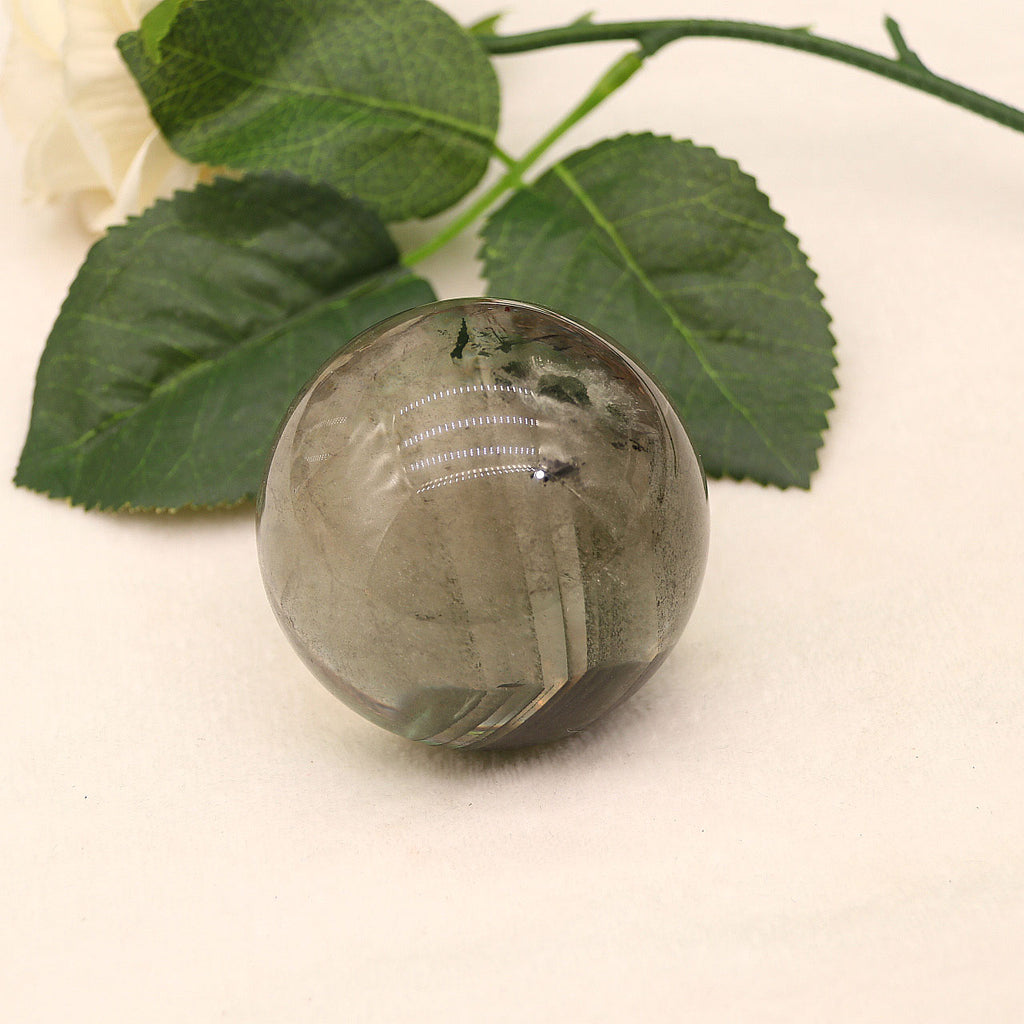 Natural green ghost ball original stone polished crystal ornaments, energy crystal