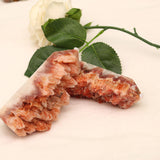 Natural red calcite raw crystal ornaments, pork stone energy crystal