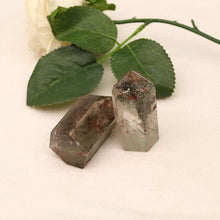 Load image into Gallery viewer, Natural green ghost pillar ornament original stone ornament energy crystal