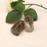 Natural green ghost pillar ornament original stone ornament energy crystal