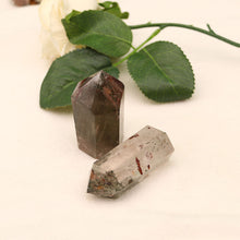 Load image into Gallery viewer, Natural green ghost pillar ornament original stone ornament energy crystal