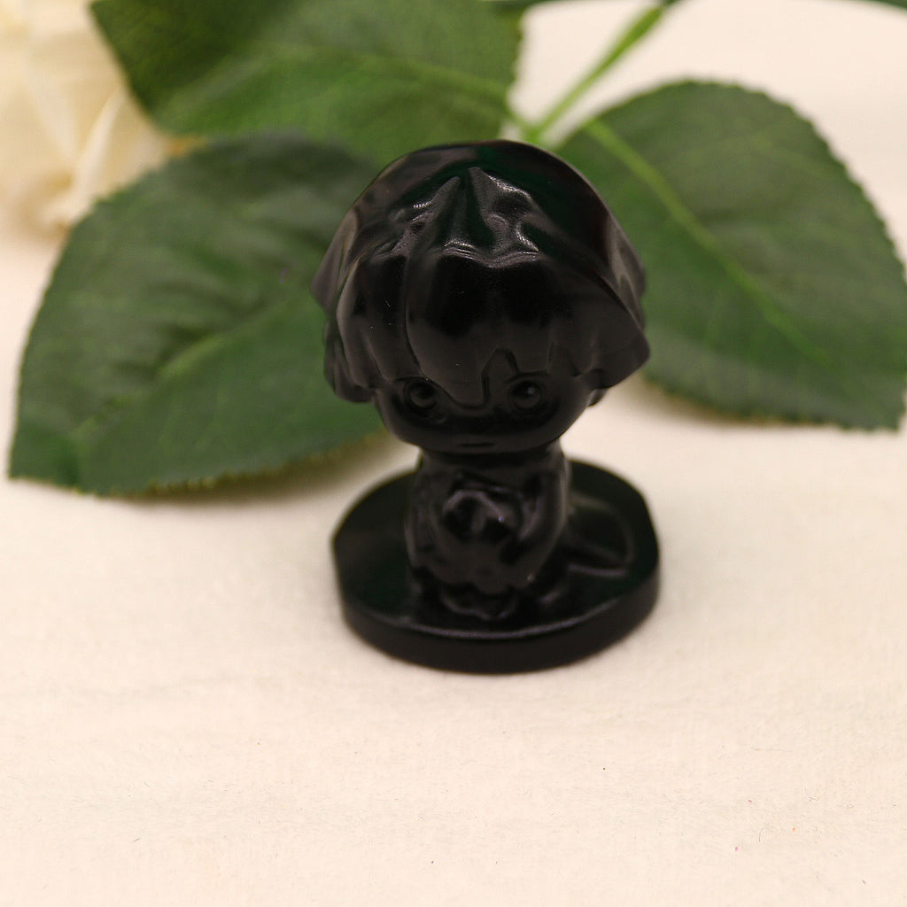 Natural obsidian carving pieces original stone carving pieces ornaments