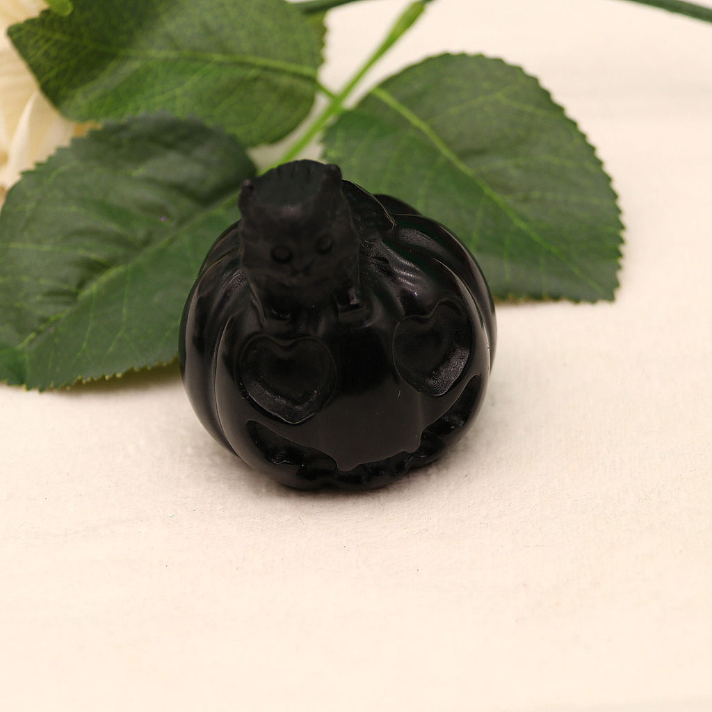 Natural obsidian carving pieces original stone carving pieces ornaments