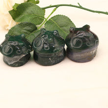 Load image into Gallery viewer, Natural watercress agate house ornament original stone carving pieces ornaments