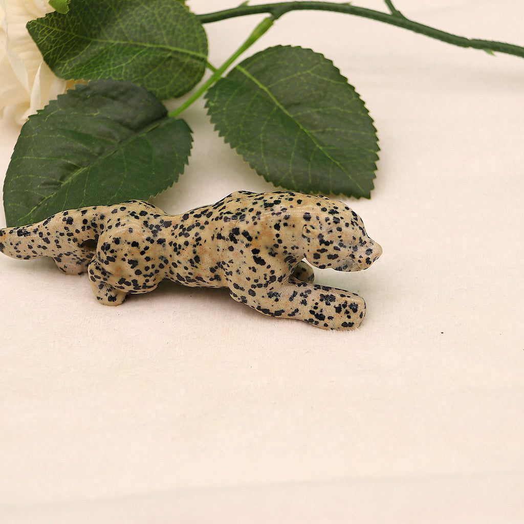 Spotted stone leopard, ornaments