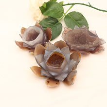 Load image into Gallery viewer, Hand Carved Agate Lotus - Grounding, Balancing &amp; Stabilising.