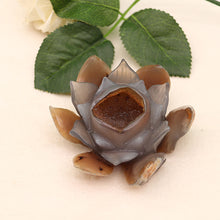 Load image into Gallery viewer, Hand Carved Agate Lotus - Grounding, Balancing &amp; Stabilising.