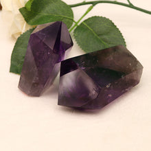 Load image into Gallery viewer, natural amethyst hexagonal crystal column tower, energy amethyst tower, aura chakra crystal