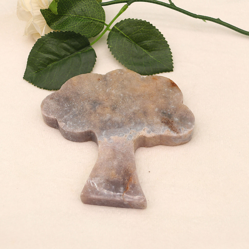 Purple powder carving pieces, energy crystal ornaments