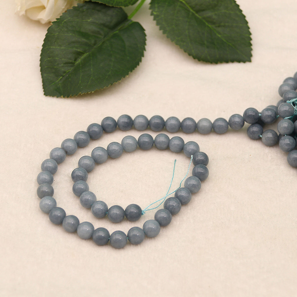 Angelite semi-finished bracelet #8 inch beads, energy crystals