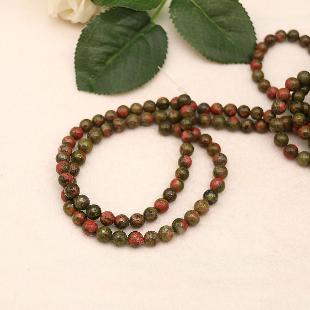 Flower green treasure semi-finished bracelet #8 inch beads, energy crystals