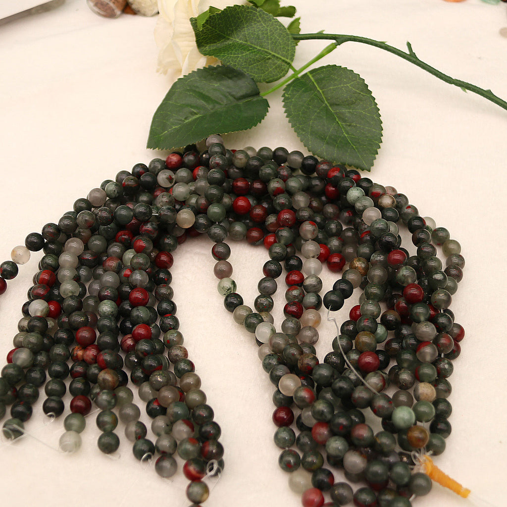 African bloodstone loose beads diy jewelry accessories bloodstone round beads beads bracelet semi-finished