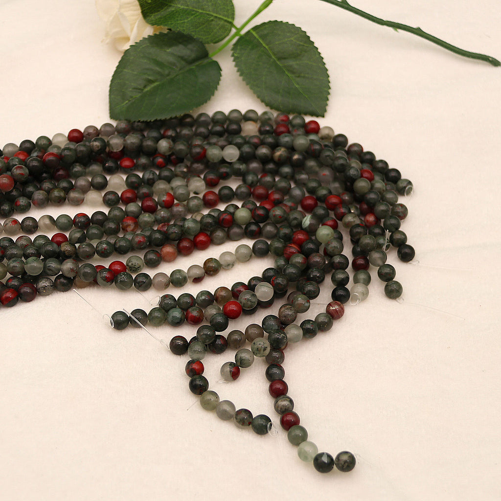 African bloodstone loose beads diy jewelry accessories bloodstone round beads beads bracelet semi-finished