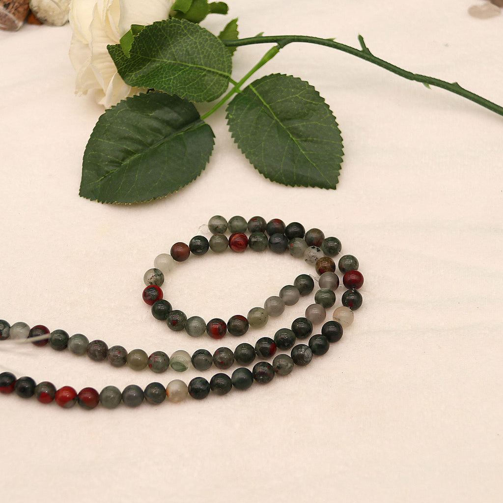 African bloodstone loose beads diy jewelry accessories bloodstone round beads beads bracelet semi-finished