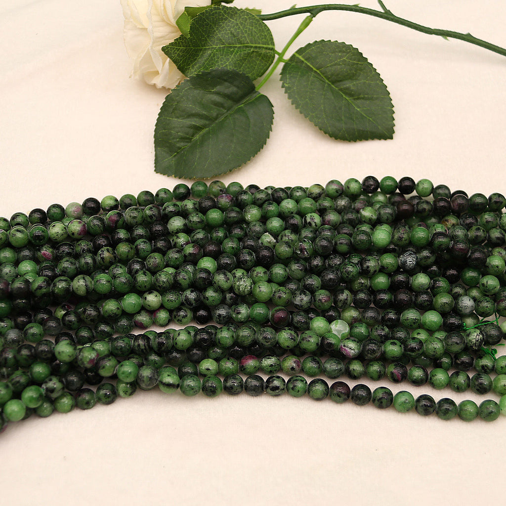 Red and green treasure loose beads diy jewelry accessories bloodstone round beads beads bracelet semi-finished