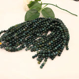 Watercress agate loose beads diy jewelry accessories bloodstone round beads beads bracelet semi-finished