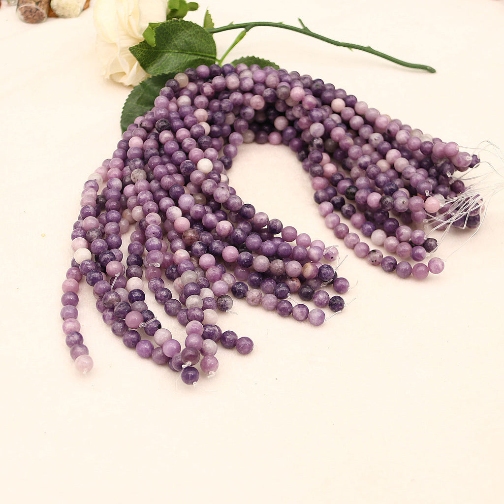 Purple mica loose beads diy jewelry accessories bloodstone round beads beads bracelet semi-finished